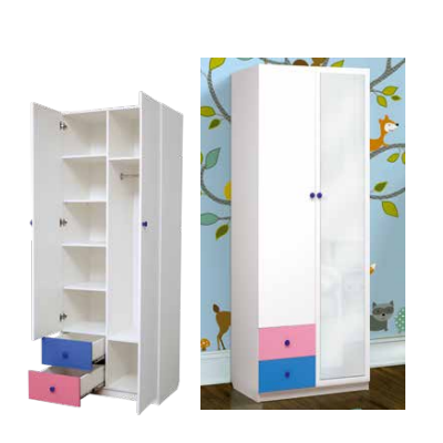 Шкаф 2-х дверный ''Радуга'' комбинированный с зеркалом